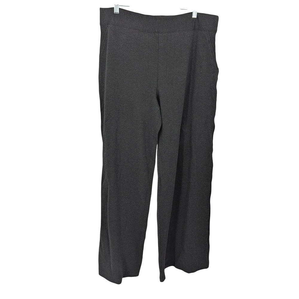 Spanx Perfect Pant Wide Leg Women Plus 1X Charcoal Gray Pull On High Rise Ponte